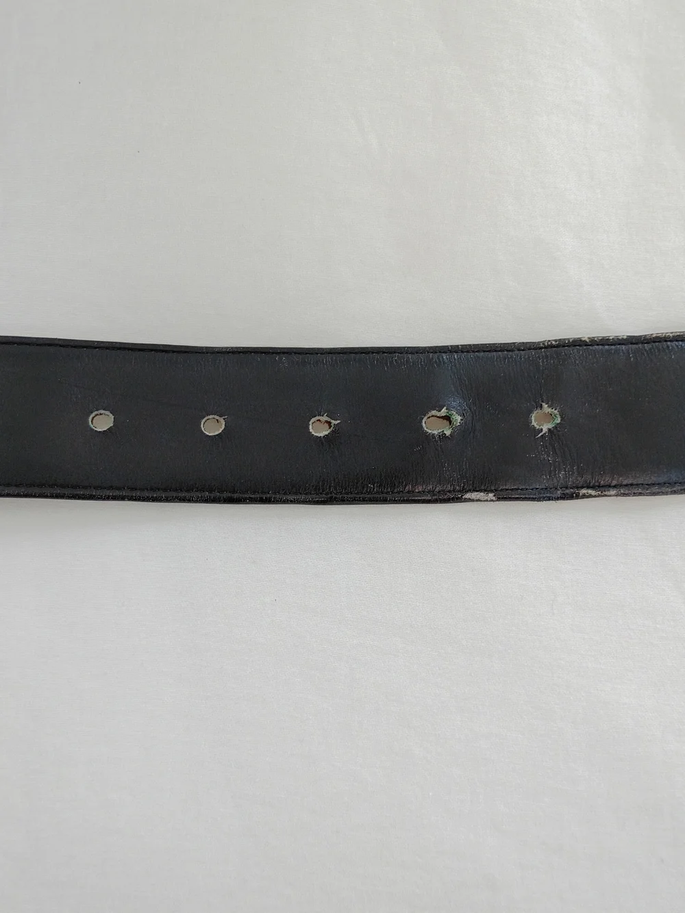 VTG COACH Belt Men's M Black French Calfskin Suede Lining Brass Buckle USA #3906